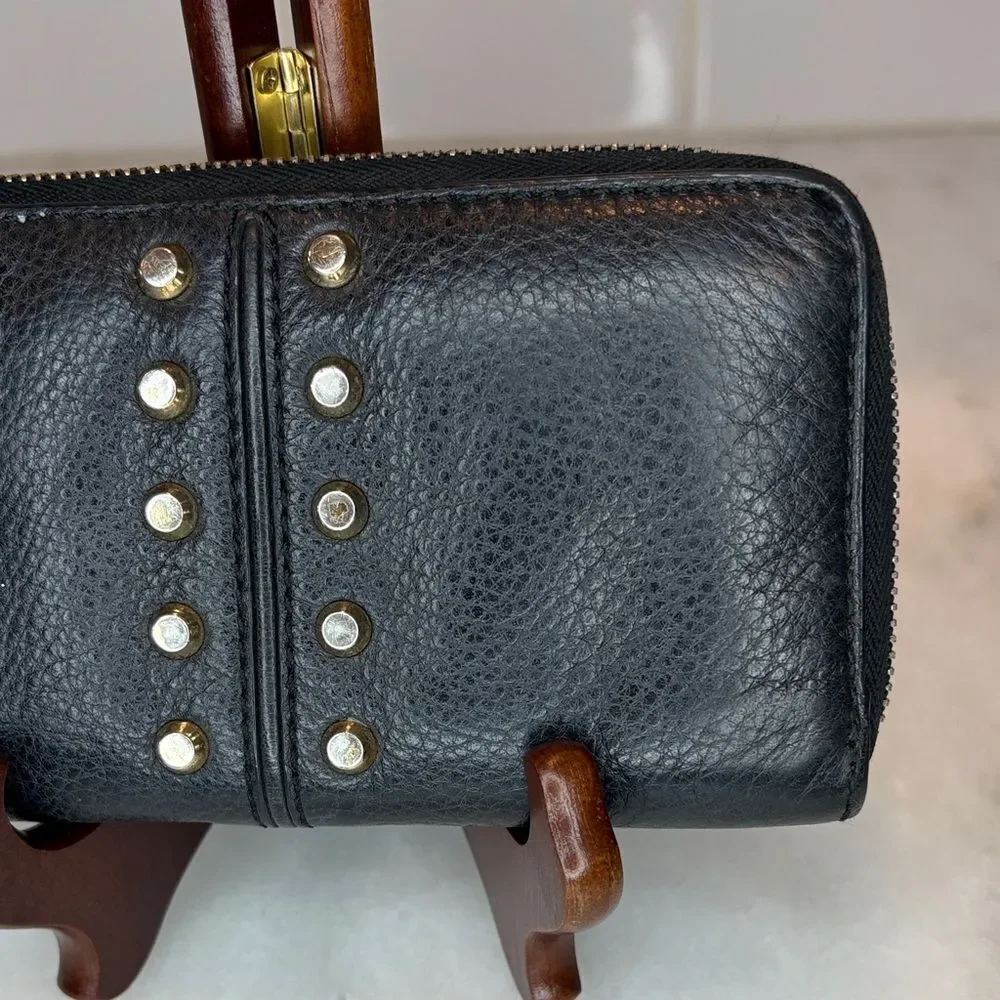 Michael Kors Wallet Leather Astor Pebbled Studded Full Zip